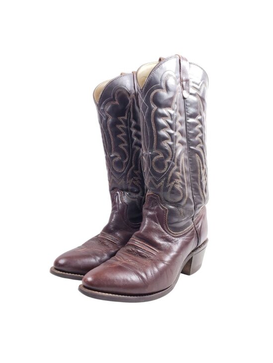 Texas Mens Size 9.5 Brown Leather Cowboy Boots Western Style main image 9